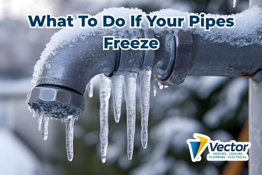 a frozen pipe with visible ice outside a home in Minneapolis, MN